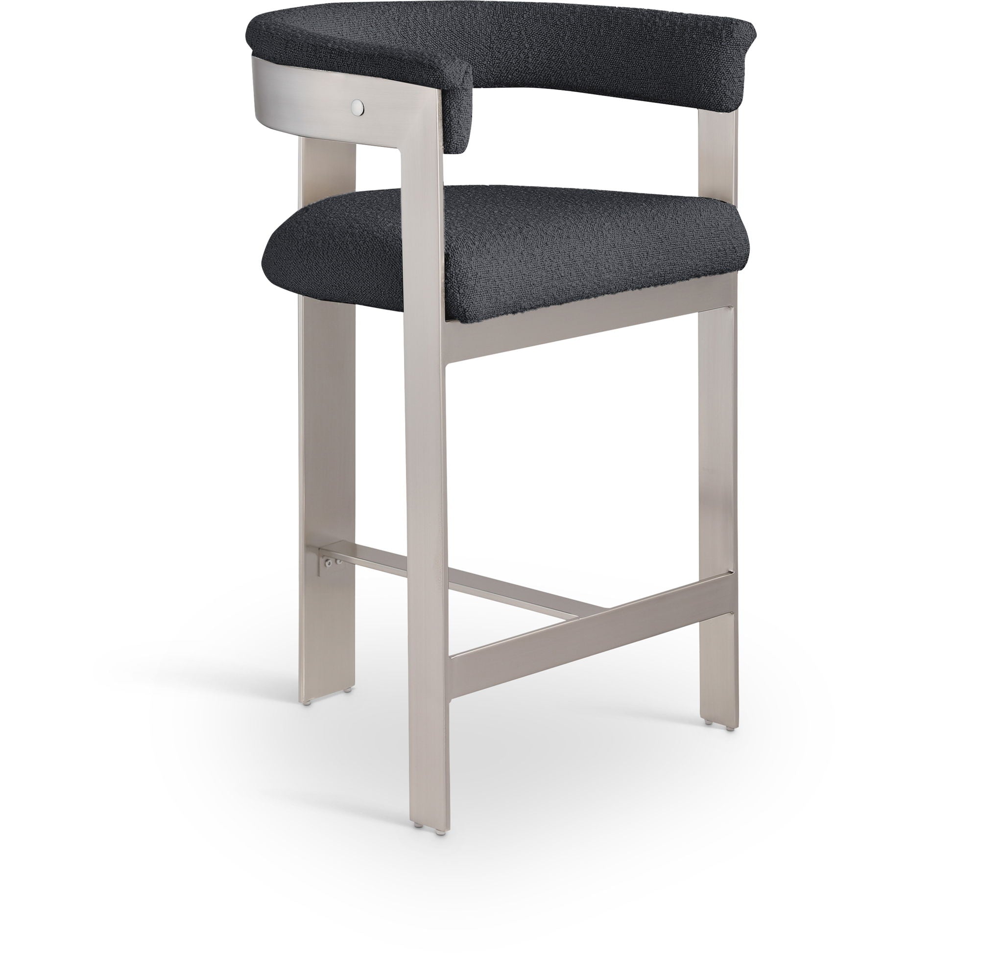 Romeo - Boucle Counter Stool With Silver Base (Set of 2) - Urban Living Furniture (Los Angeles, CA)