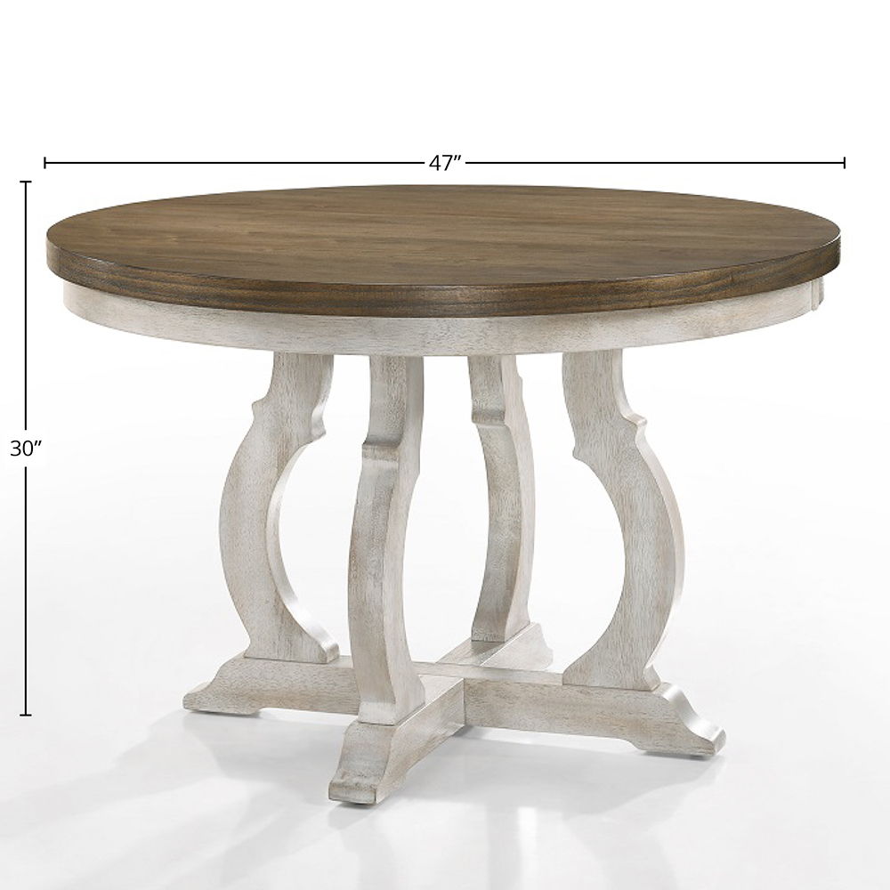 Cillin - Round Dining Table - Walnut & Antique White - Urban Living Furniture (Los Angeles, CA)