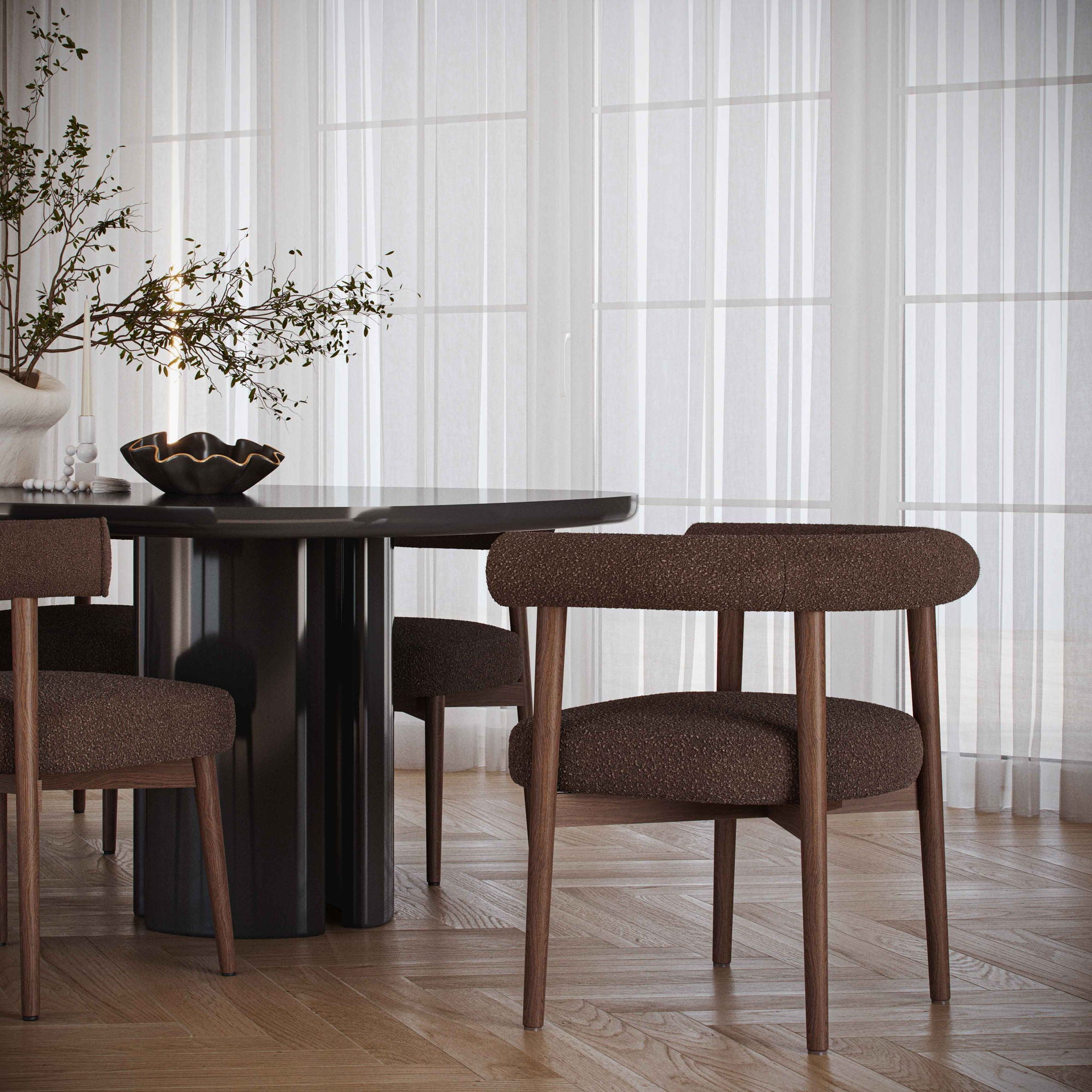 Spara - Performance Boucle Side Chair - Chocolate Brown - Urban Living Furniture (Los Angeles, CA)