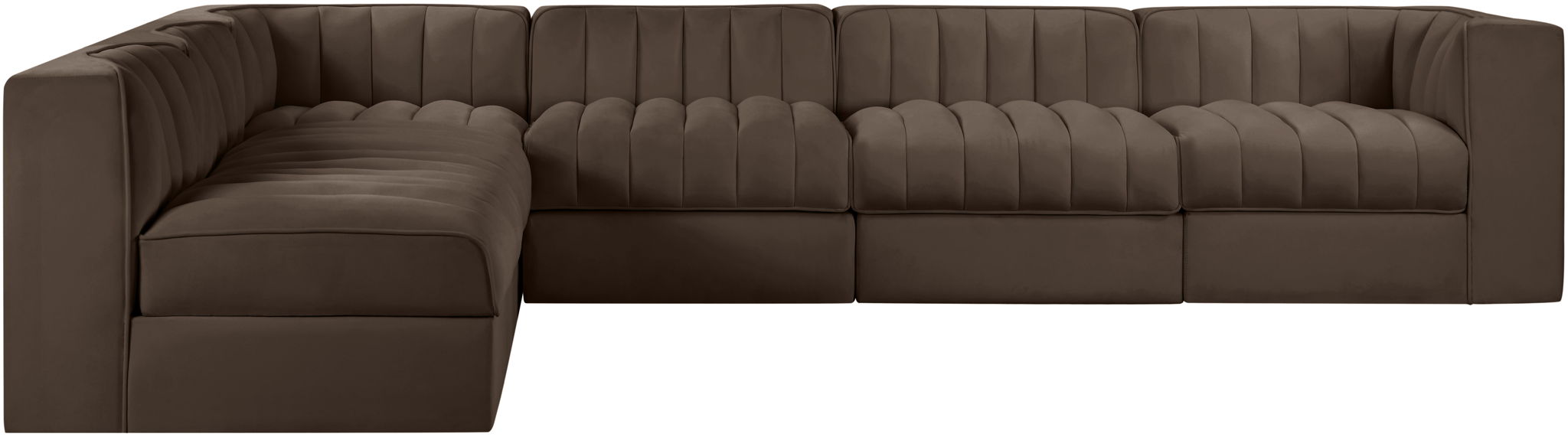Rummi - Velvet Performance Fabric Upholstered 6 Piece Modular Sectional - Urban Living Furniture (Los Angeles, CA)