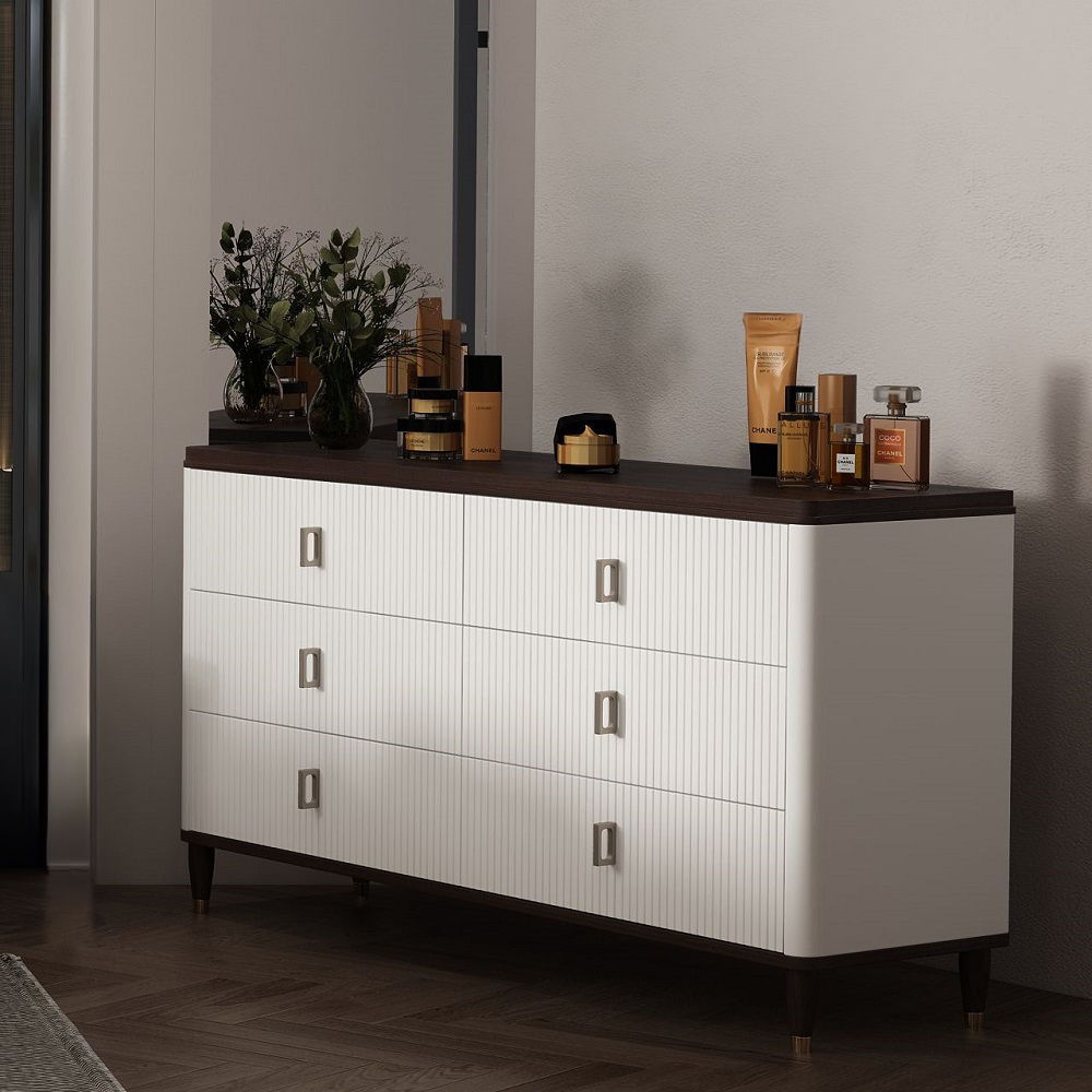 Carena - Dresser With Jewelry Tray - White & Brown - Urban Living Furniture (Los Angeles, CA)