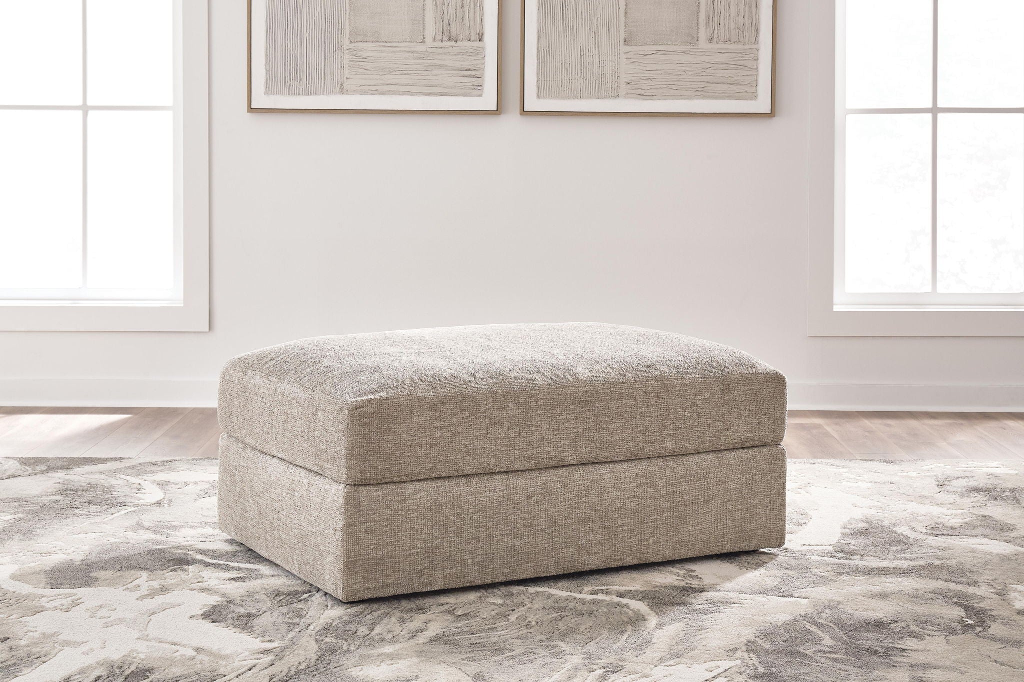 Nexora-Court - Oversized Accent Ottoman - Burlap - Urban Living Furniture (Los Angeles, CA)