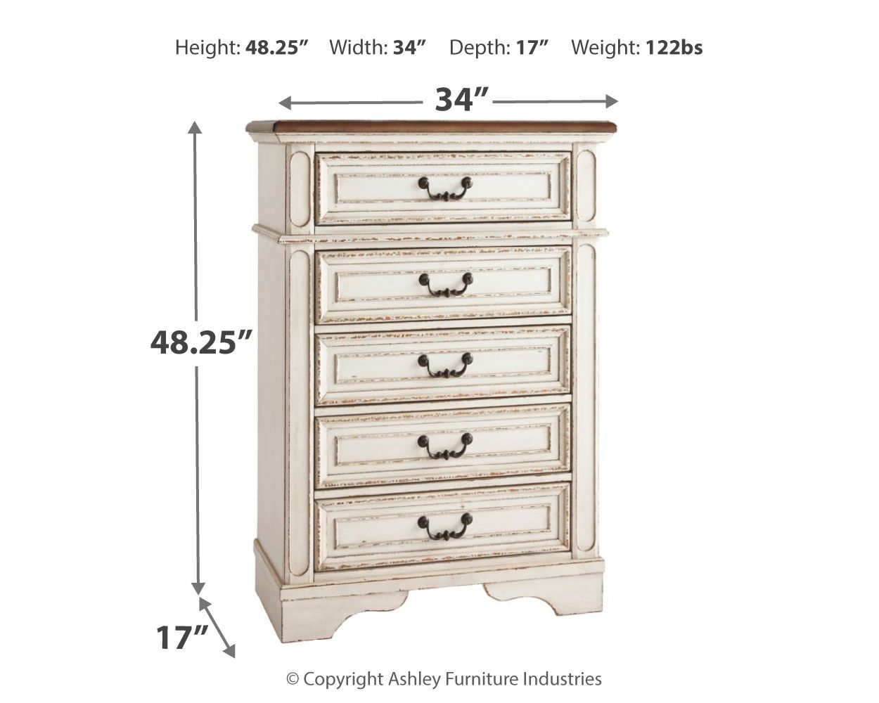 Realyn - Chipped White - Chest - Urban Living Furniture (Los Angeles, CA)