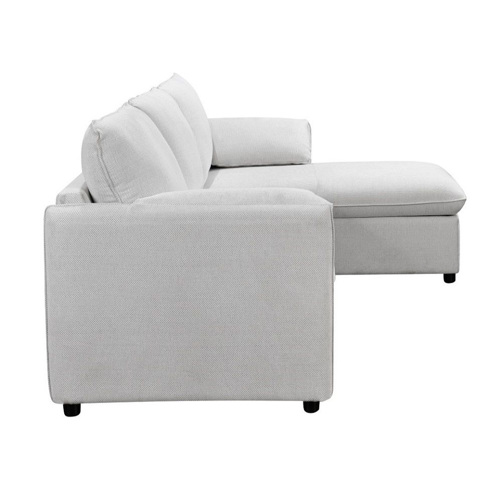 Yaroslav - Sectional Sofa With Sleeper & Storage - Cream Velvet - Urban Living Furniture (Los Angeles, CA)