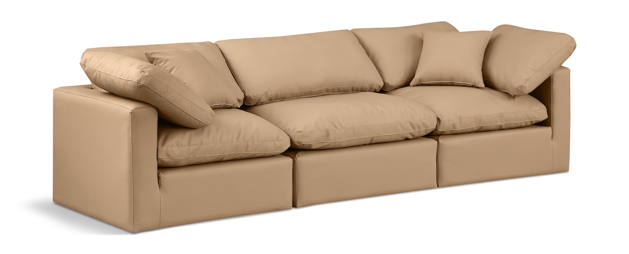 Indulge - Faux Leather 3 Seat Modular Sofa - Tan - Urban Living Furniture (Los Angeles, CA)