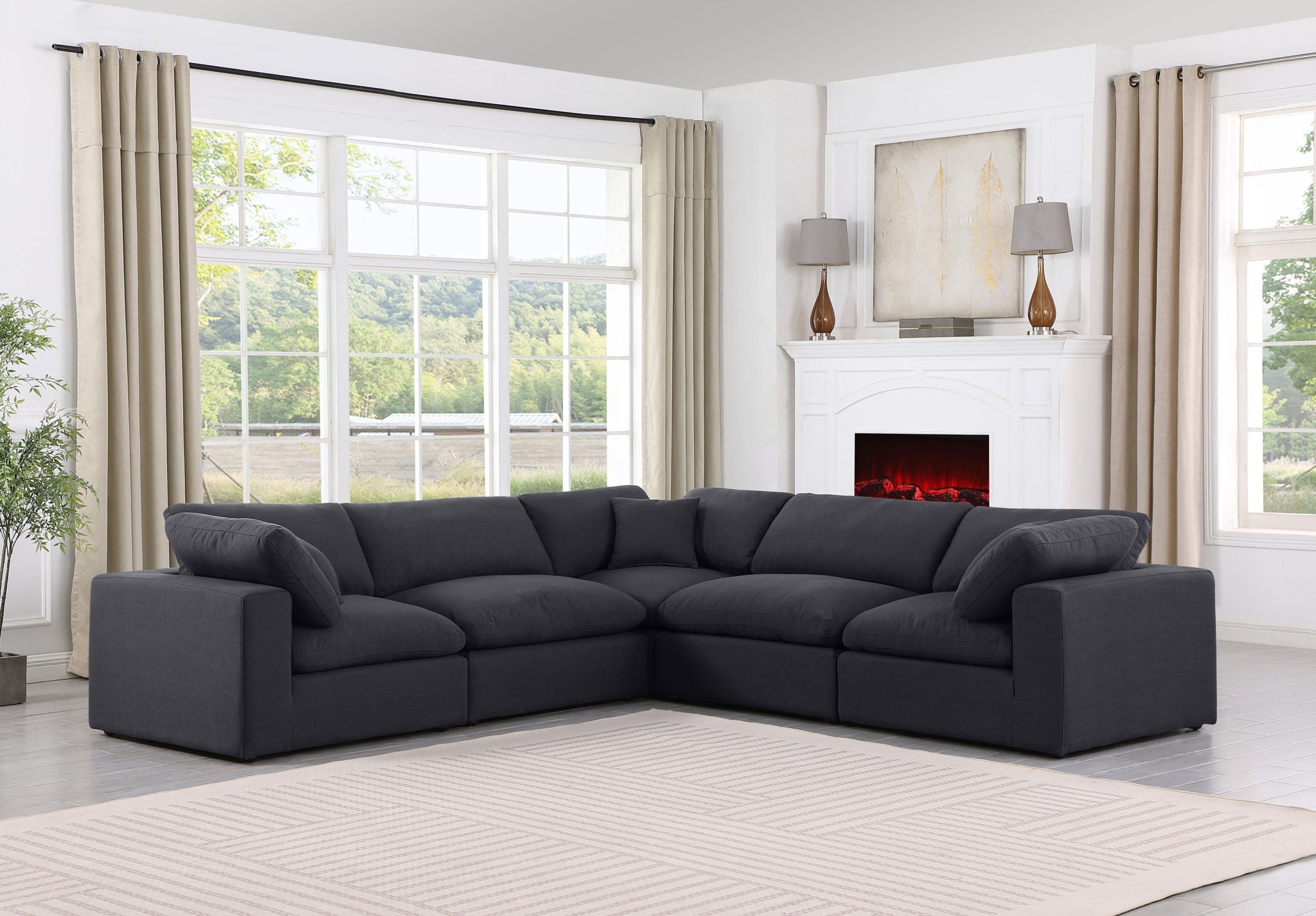 Comfy - 5 Piece Linen Modular Corner Sectional - Urban Living Furniture (Los Angeles, CA)