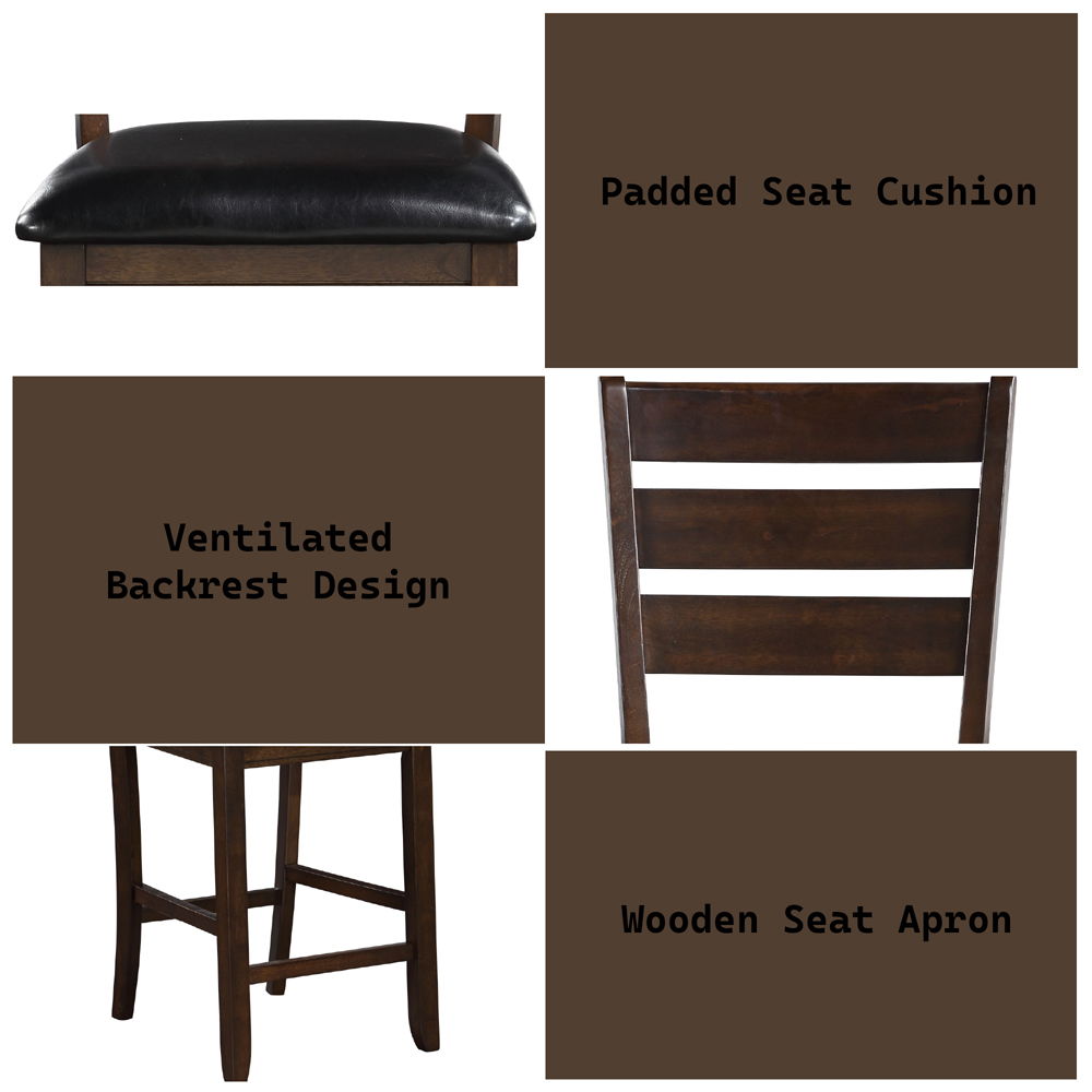 Urbana - Counter Height Chair (Set of 2) - Black PU & Espresso - Urban Living Furniture (Los Angeles, CA)