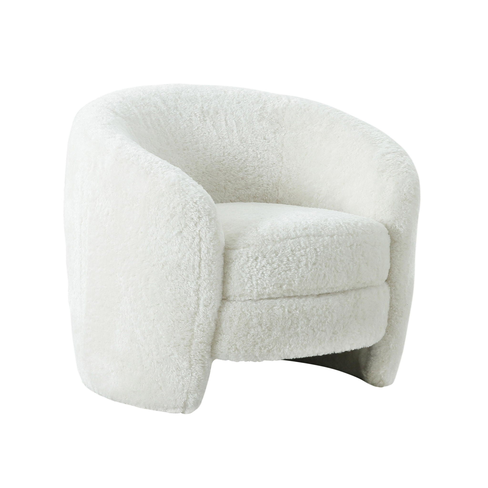 Dakota - Faux Shearling Armchair - White - Urban Living Furniture (Los Angeles, CA)