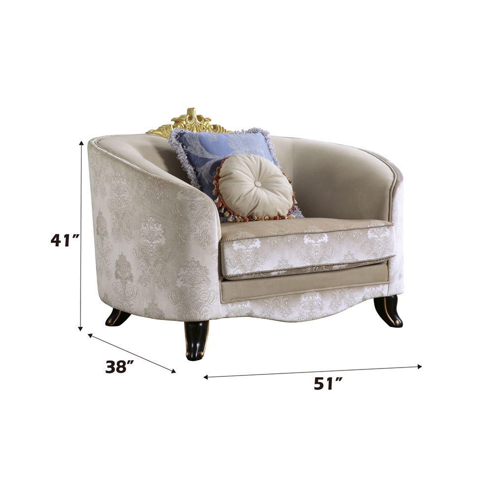 Sheridan - Chair With 2 Pillows - Cream Fabric - Urban Living Furniture (Los Angeles, CA)