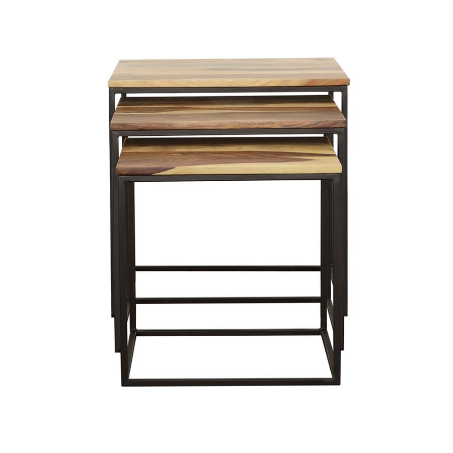 Belcourt - 3 Piece Square Nesting Tables - Natural And Black - Urban Living Furniture (Los Angeles, CA)