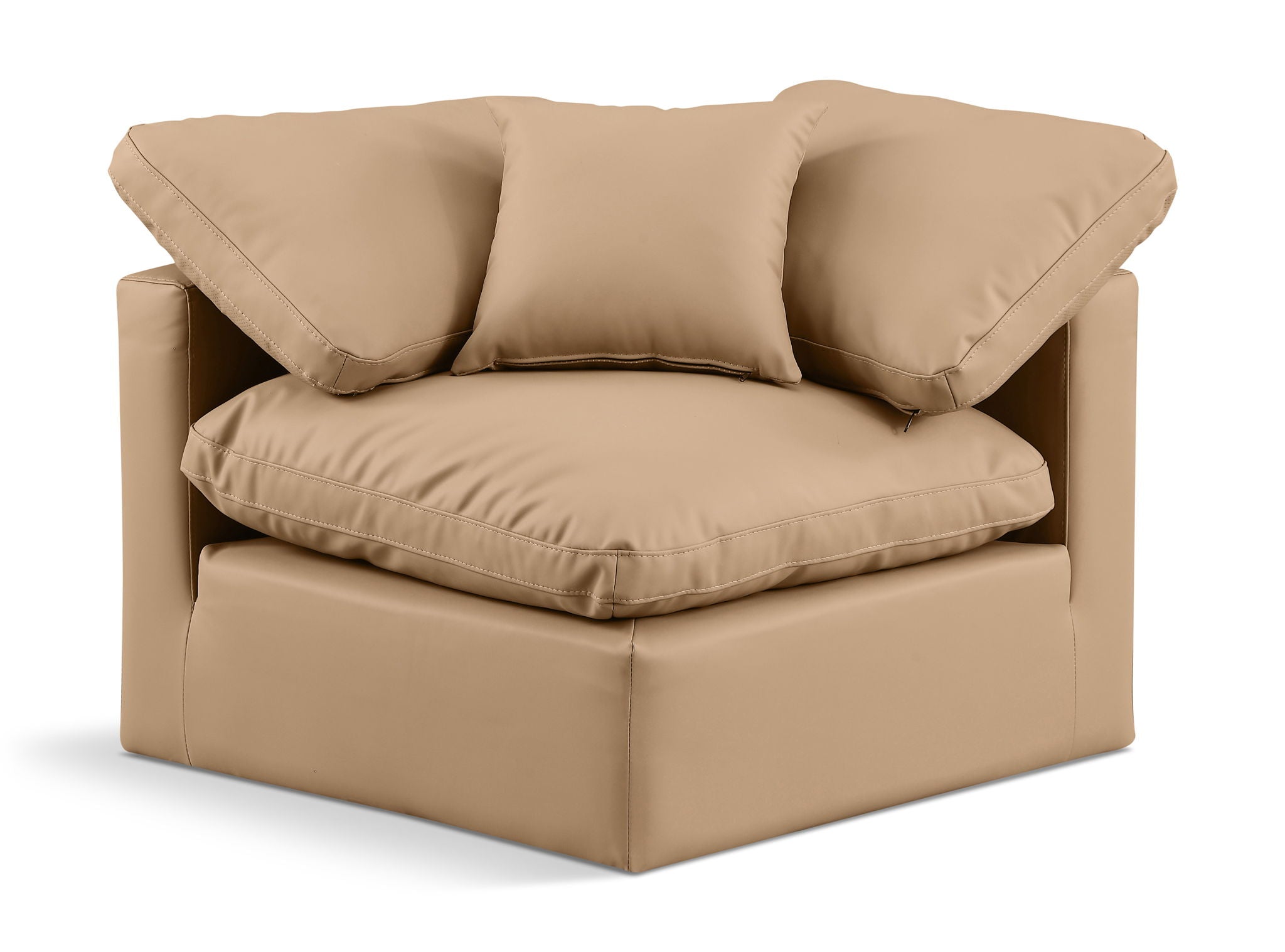 Indulge - Faux Leather Corner Chair - Tan - Urban Living Furniture (Los Angeles, CA)