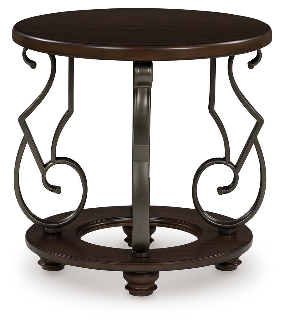 Frallyn - Dark Brown - Round End Table - Urban Living Furniture (Los Angeles, CA)