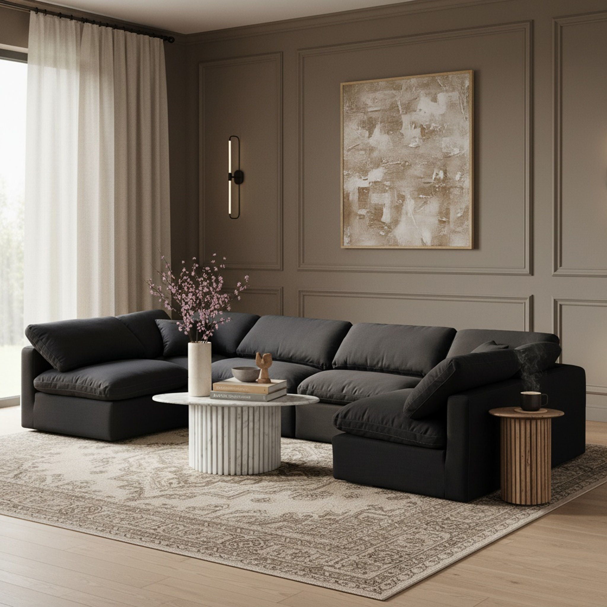 Indulge - Linen 6 Piece Modular U-Shaped Sectional - Urban Living Furniture (Los Angeles, CA)
