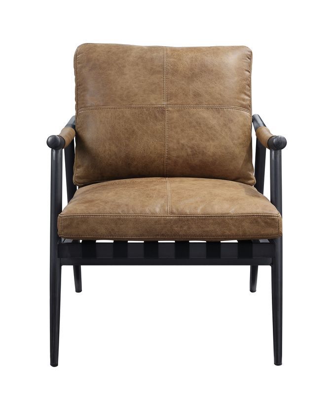 Anzan - Accent Chair - Berham Chestnut Top Grain Leather & Matt Iron - Urban Living Furniture (Los Angeles, CA)