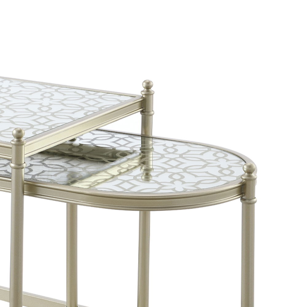 Zaba - Nesting Table - Glass Top & Silver - Urban Living Furniture (Los Angeles, CA)