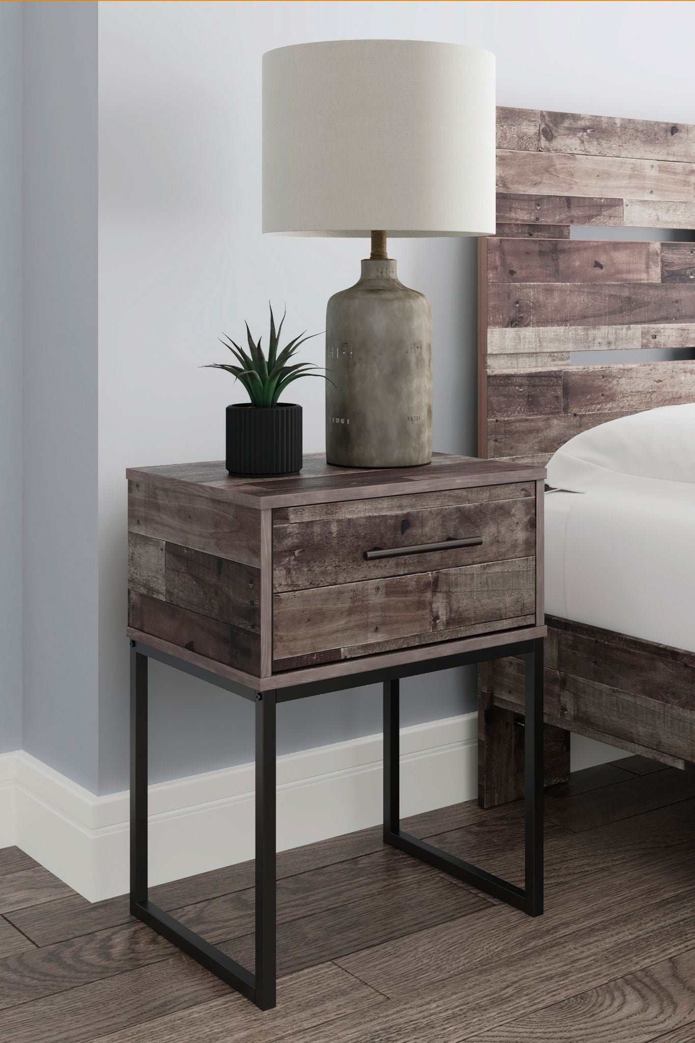 Neilsville - Black / Gray - One Drawer Night Stand - Urban Living Furniture (Los Angeles, CA)