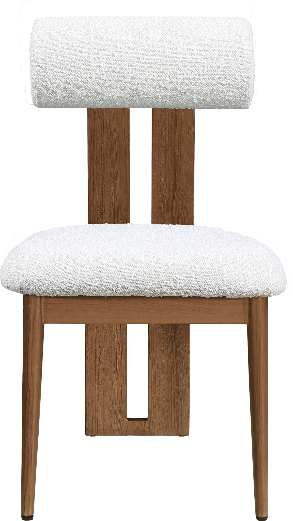 Dario - Boucle Dining Chair With Brown Frame (Set of 2) - Cream - Urban Living Furniture (Los Angeles, CA)