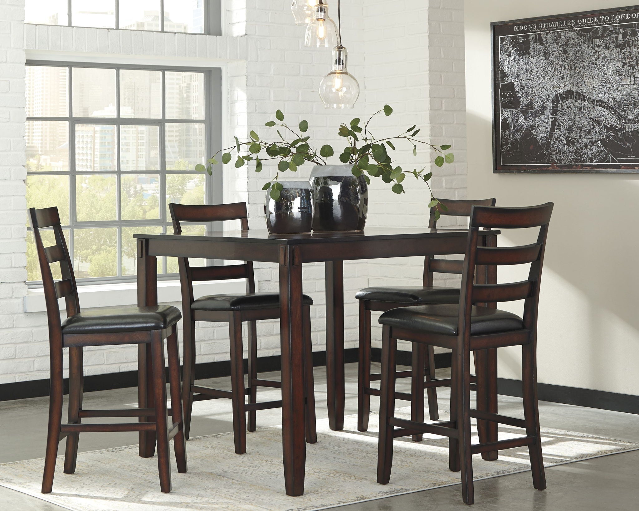 Coviar - Brown - DRM Counter Table Set (Set of 5) - Urban Living Furniture (Los Angeles, CA)