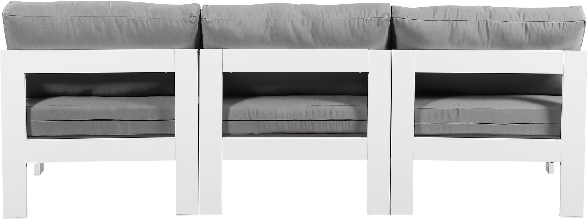 Nizuc - Outdoor Patio 3 Seat Armless Modular Sofa With White Frame - Urban Living Furniture (Los Angeles, CA)
