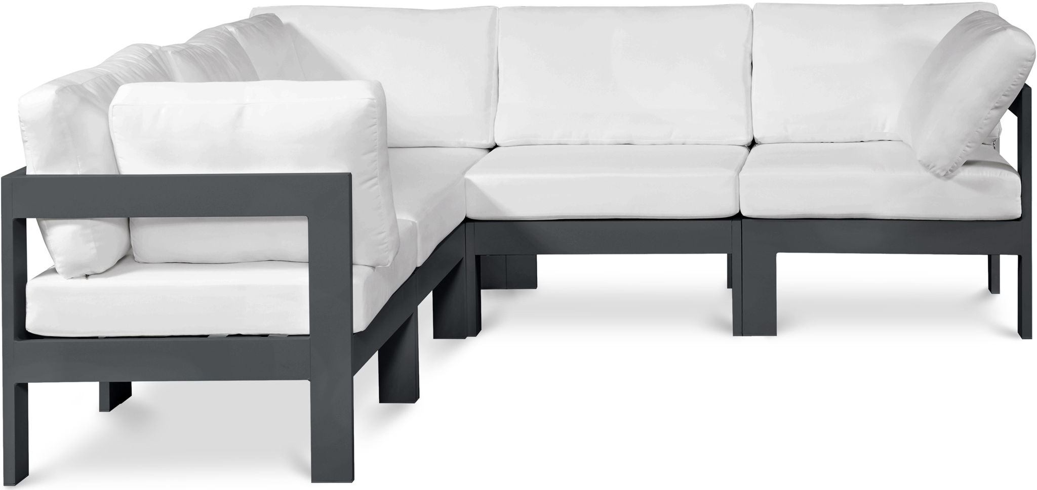 Nizuc - Outdoor Patio 5 Piece Modular Sectional With Gray Frame - Urban Living Furniture (Los Angeles, CA)