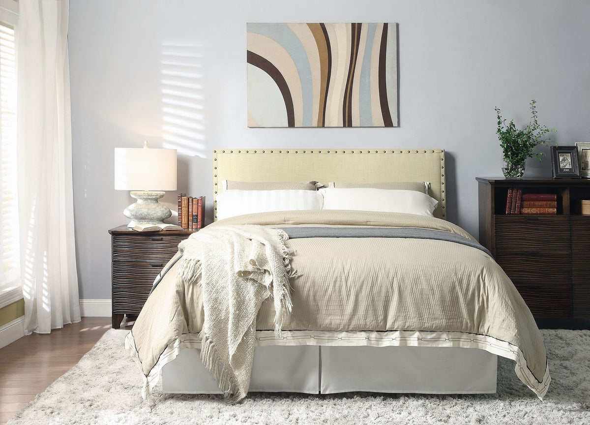 Geneva Tavel - King Nailhead Upholstered Headboard - Tumbleweed
