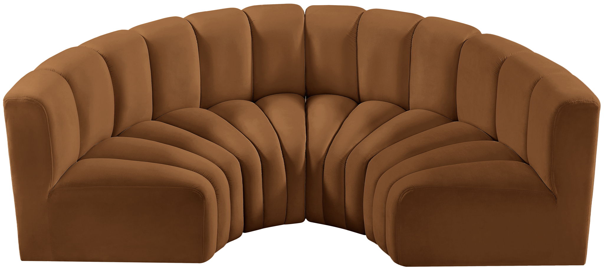 Arc - Velvet 4 Piece U-Shaped Modular Sofa - Saddle - Urban Living Furniture (Los Angeles, CA)