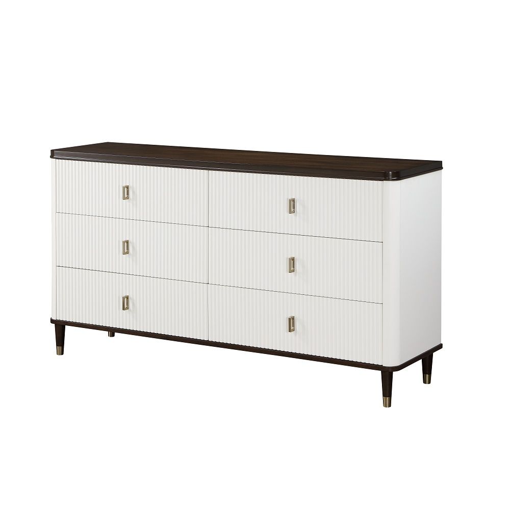 Carena - Dresser With Jewelry Tray - White & Brown - Urban Living Furniture (Los Angeles, CA)