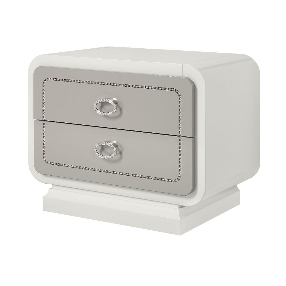 Allendale - Nightstand - Ivory & Latte High Gloss - Urban Living Furniture (Los Angeles, CA)