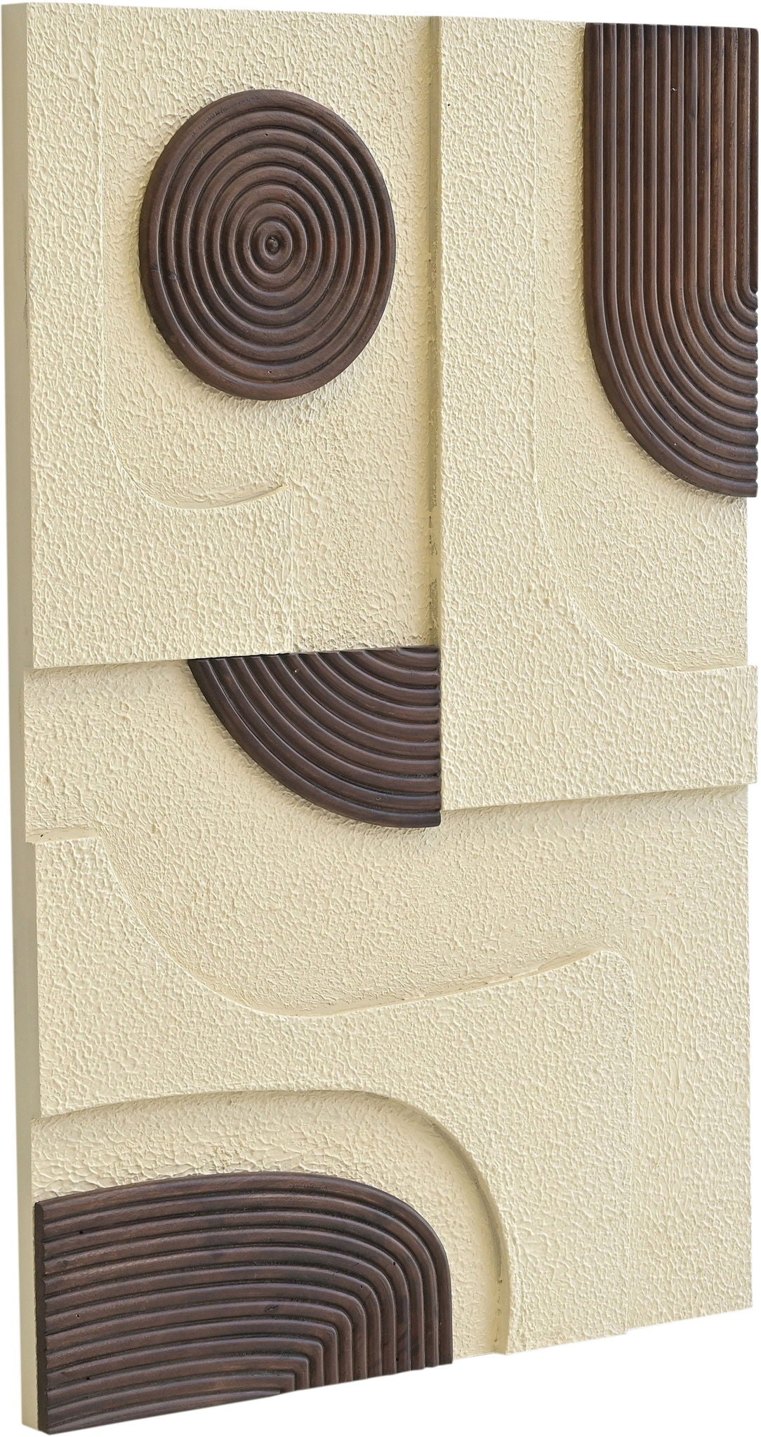 Element - Mango Wood 4 Piece Wall Art - Natural / Brown