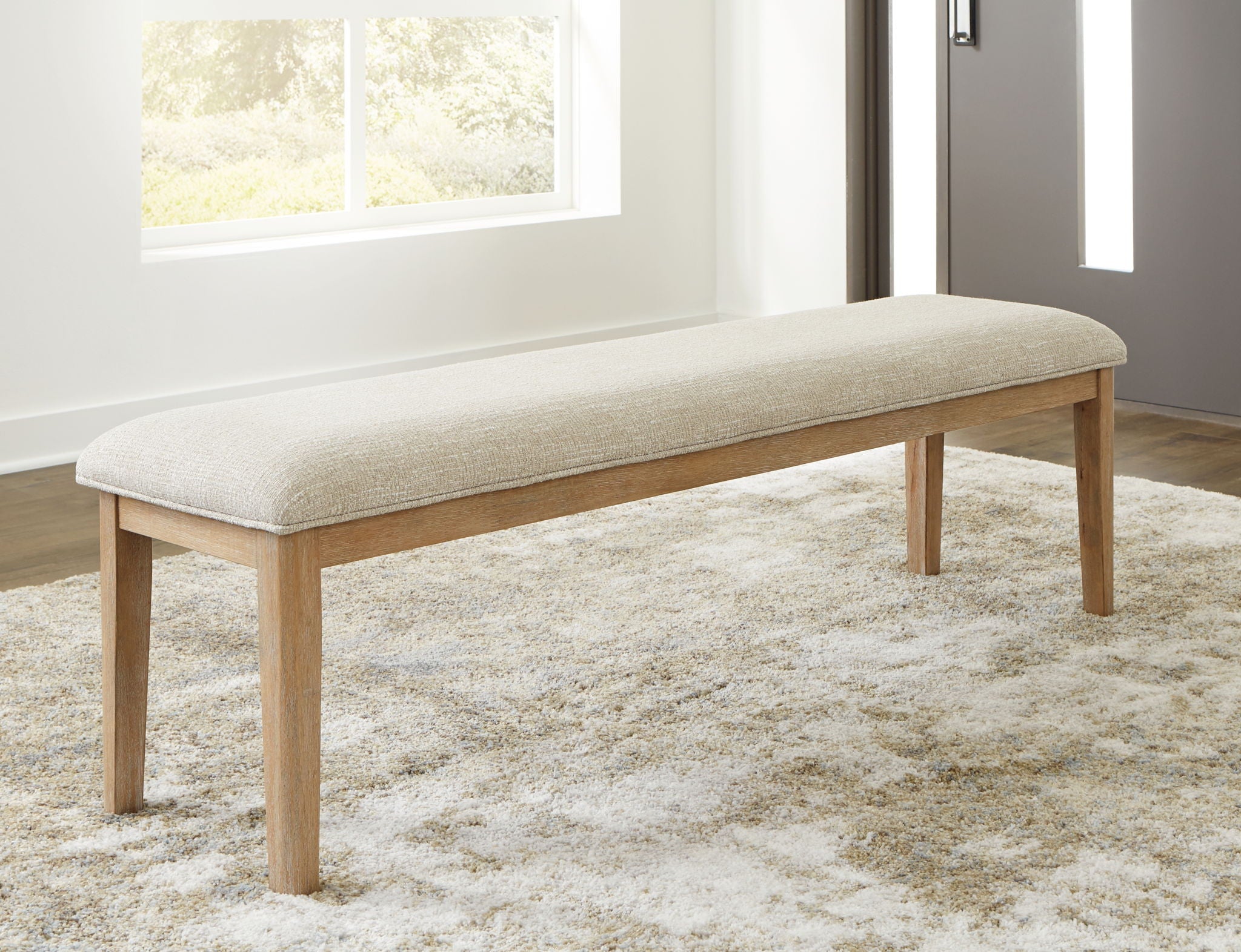 Rencott - Large Upholstered Dining Room Bench - Light Brown - Urban Living Furniture (Los Angeles, CA)
