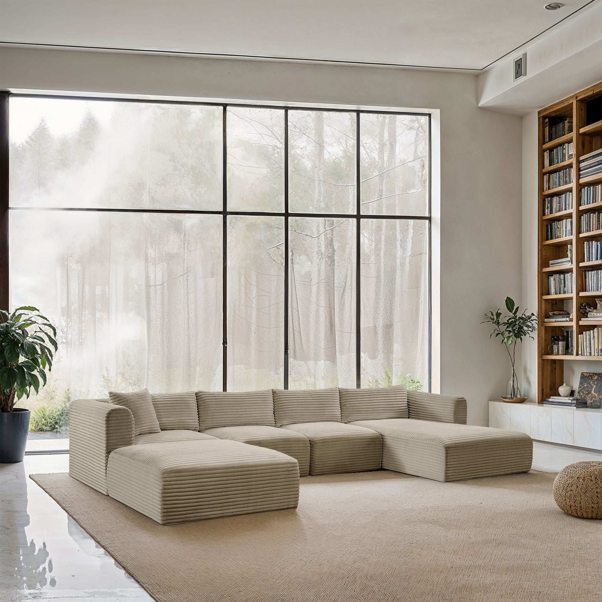 Shaggy - 5 Piece Modular Sectional With Chaise And Ottoman - Urban Living Furniture (Los Angeles, CA)