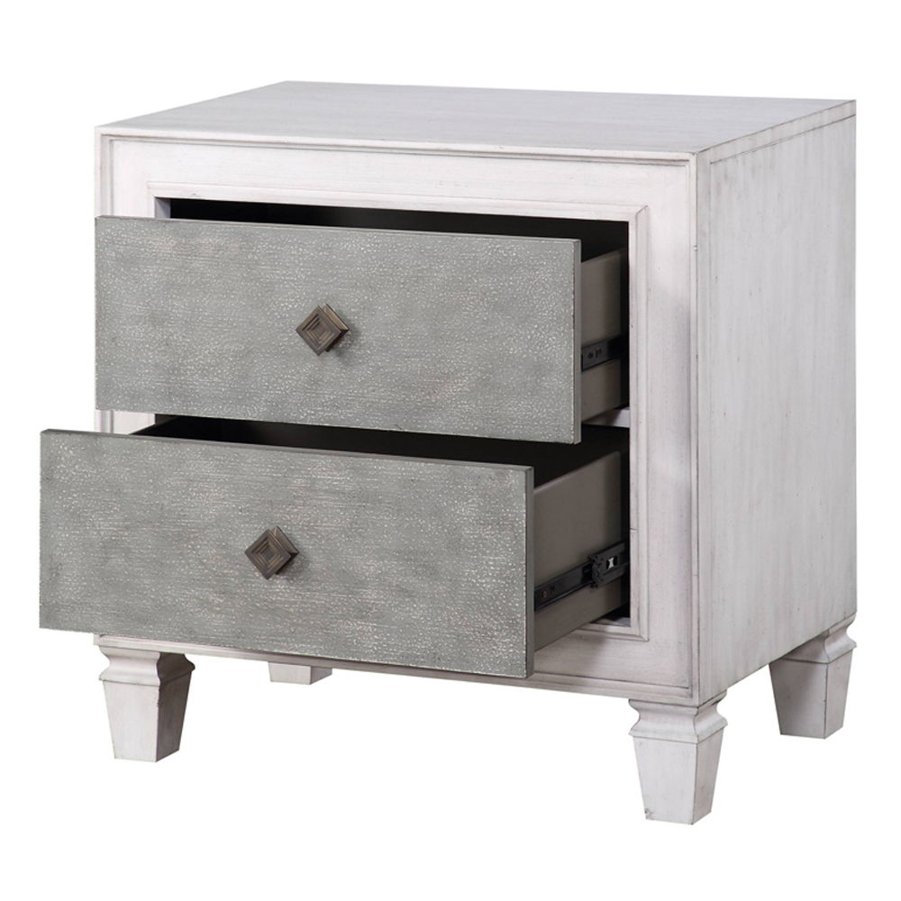 Katia - Nightstand - Rustic Gray & Weathered White - Urban Living Furniture (Los Angeles, CA)