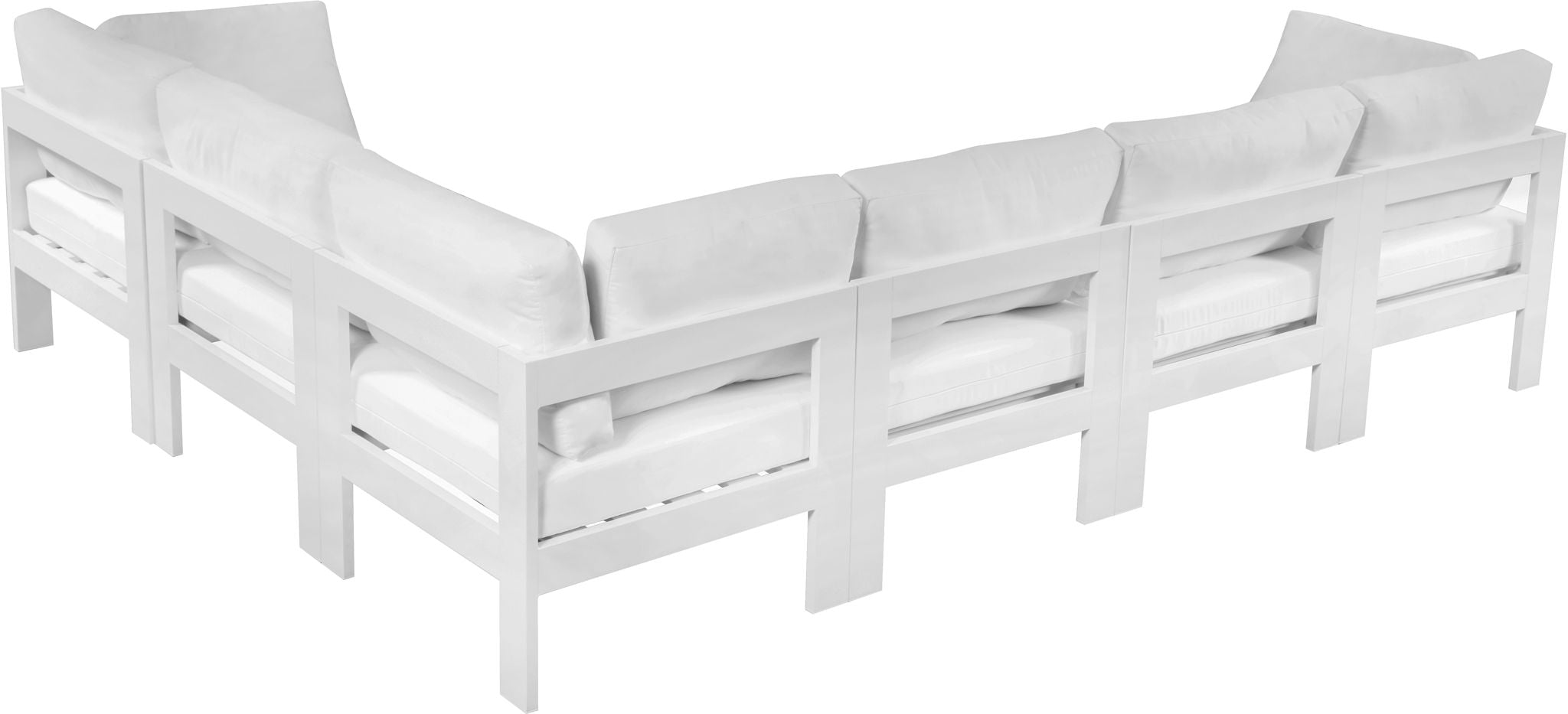 Nizuc - Outdoor Patio 6 Piece Modular Sectional With White Frame - Urban Living Furniture (Los Angeles, CA)