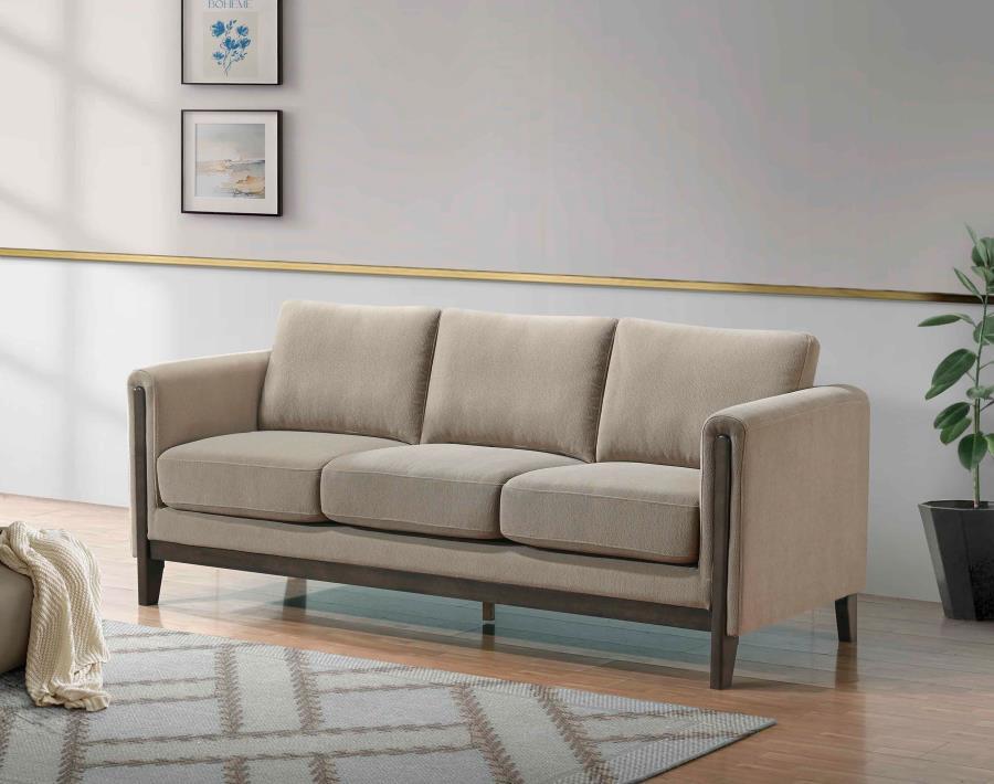 Islington - Fabric Upholstered Panel Arm Sofa - Taupe - Urban Living Furniture (Los Angeles, CA)