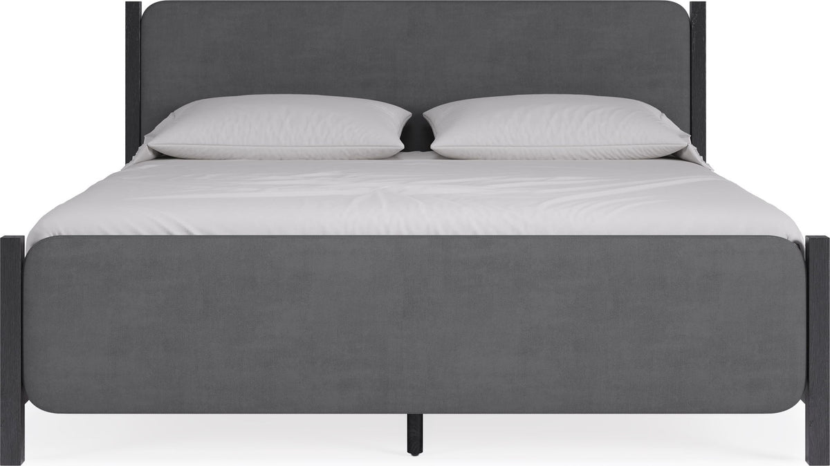 Elora - Wood And Velvet Upholstered Bed