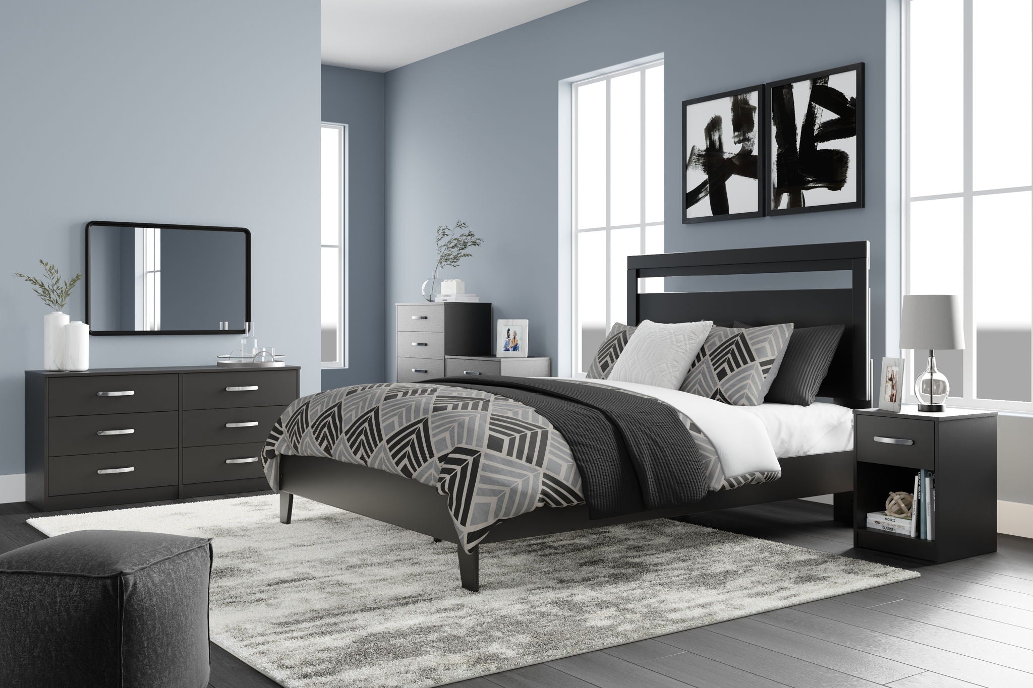 Finch - Black - Six Drawer Dresser - Urban Living Furniture (Los Angeles, CA)