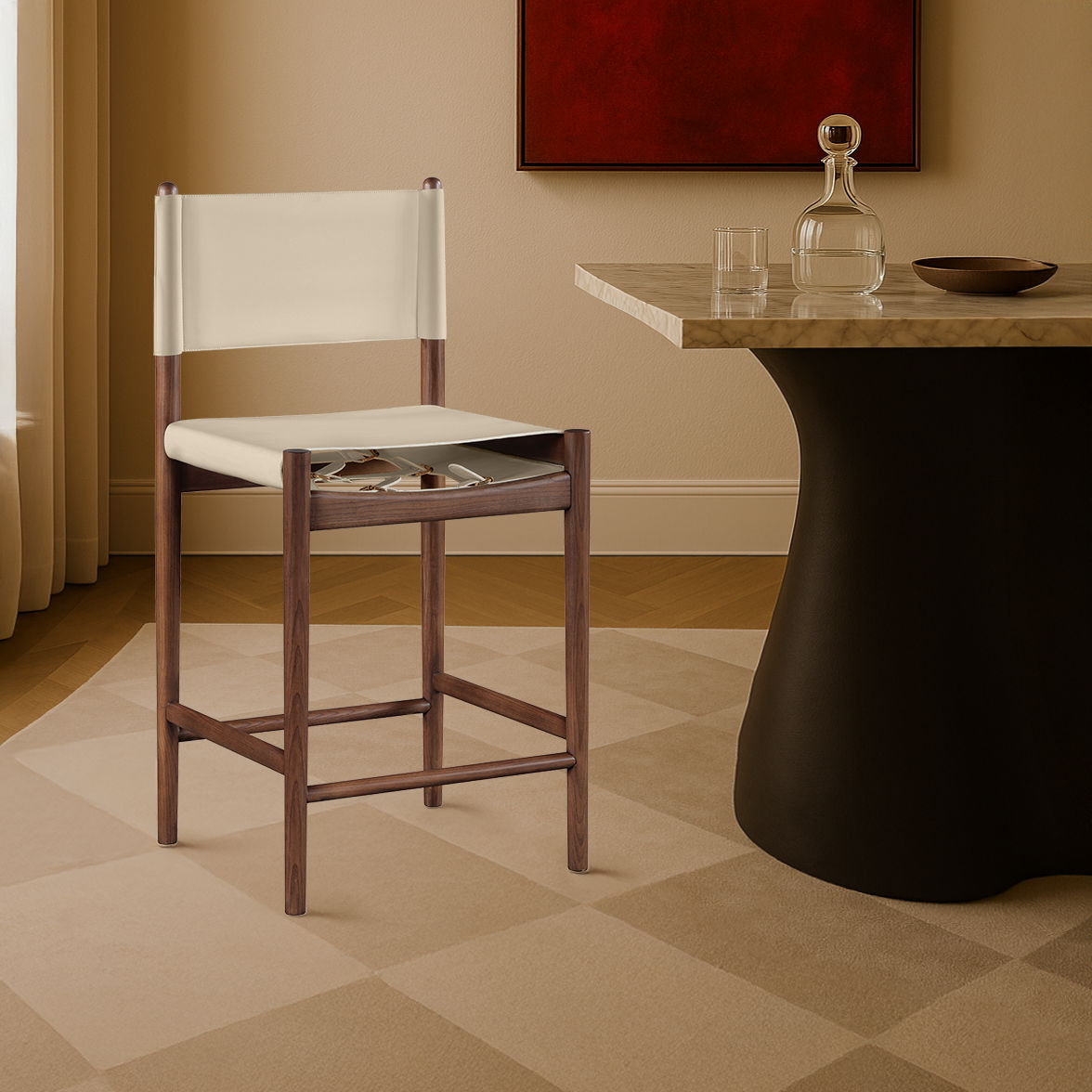 Rawlins - Counter Stool - Walnut Frame - Urban Living Furniture (Los Angeles, CA)
