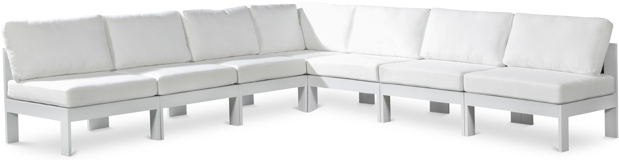 Nizuc - Outdoor Patio 7 Piece Modular Sectional With White Frame - Urban Living Furniture (Los Angeles, CA)