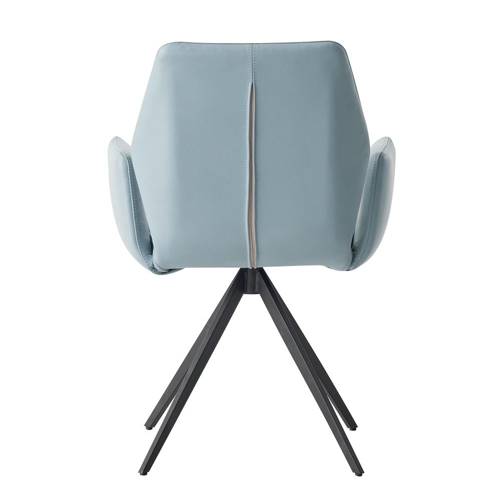 Segismunda - Arm Chair With Swivel - Light Blue Leather & Black - Urban Living Furniture (Los Angeles, CA)