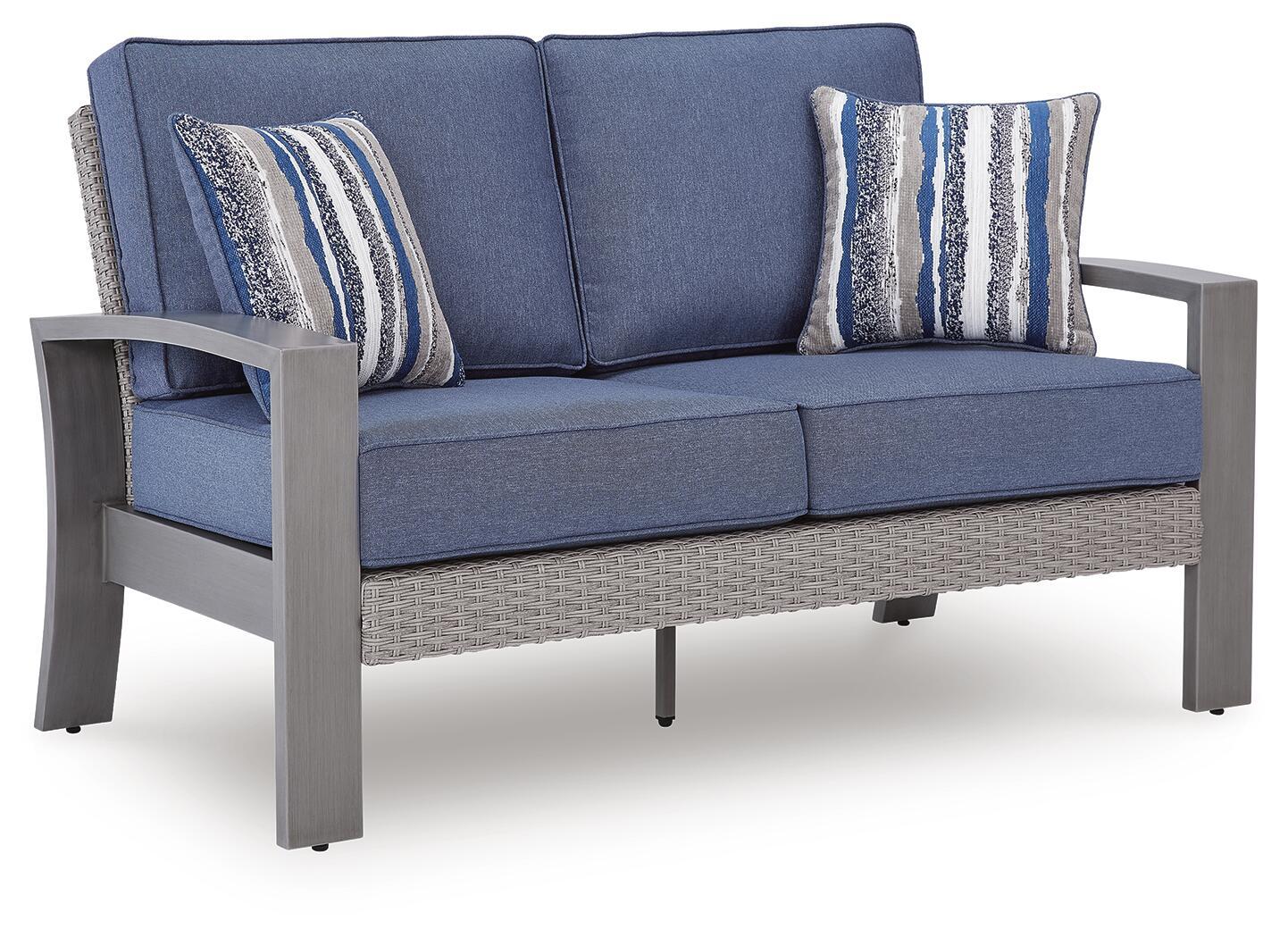 Half Moon Beach - Loveseat With Cushion - Blue / Gray - Urban Living Furniture (Los Angeles, CA)