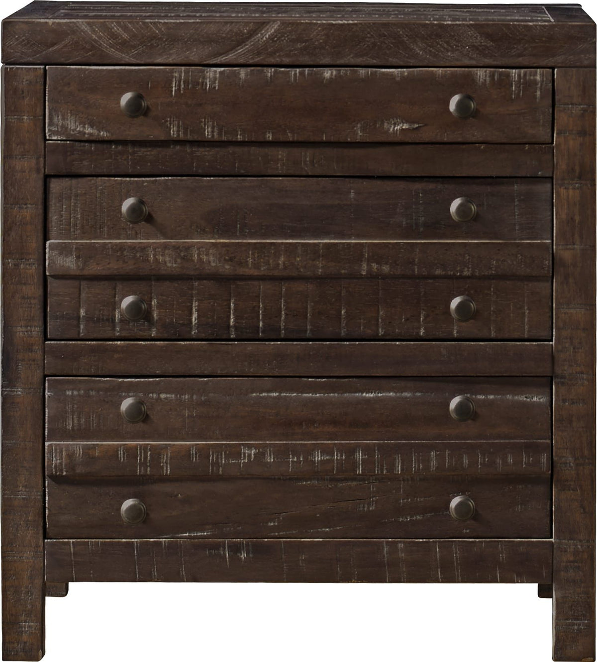 Townsend - Three Drawer Solid Wood Nightstand - Java