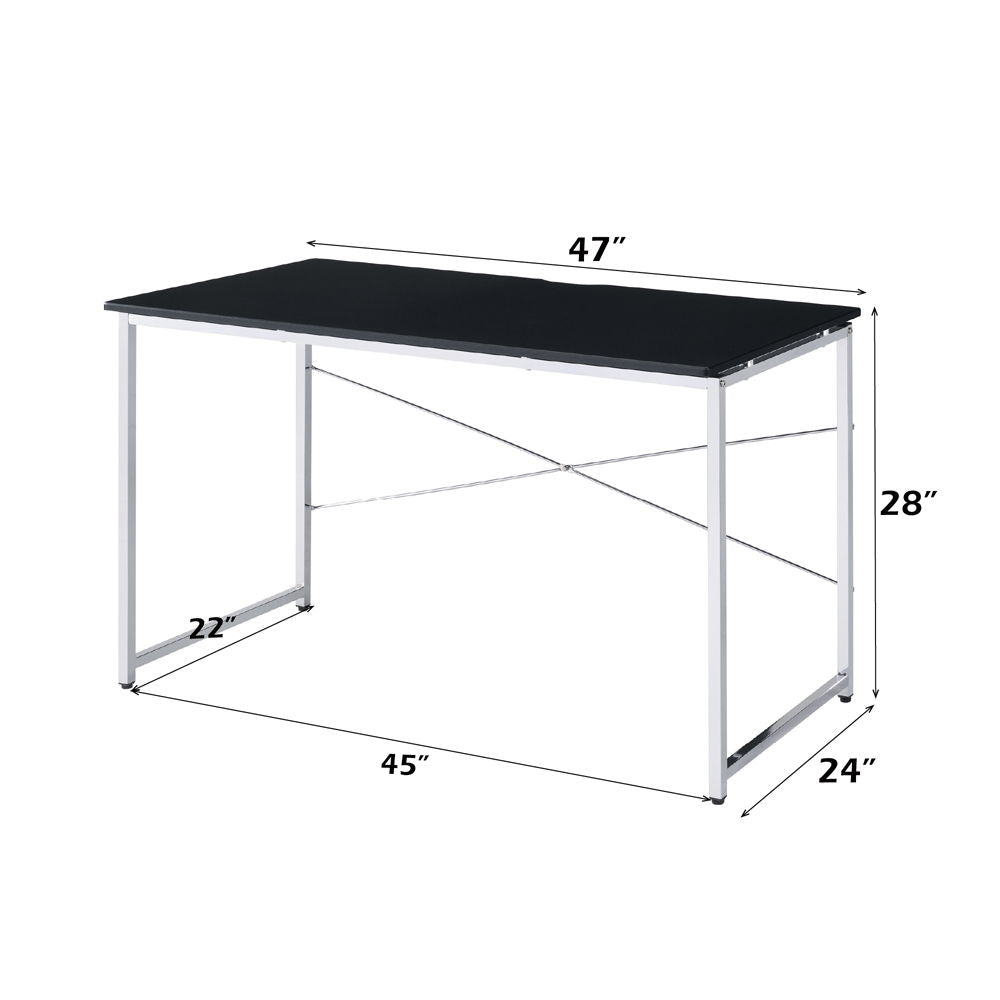 Tennos - Vanity Desk (Same 93195) - Black & Chrome