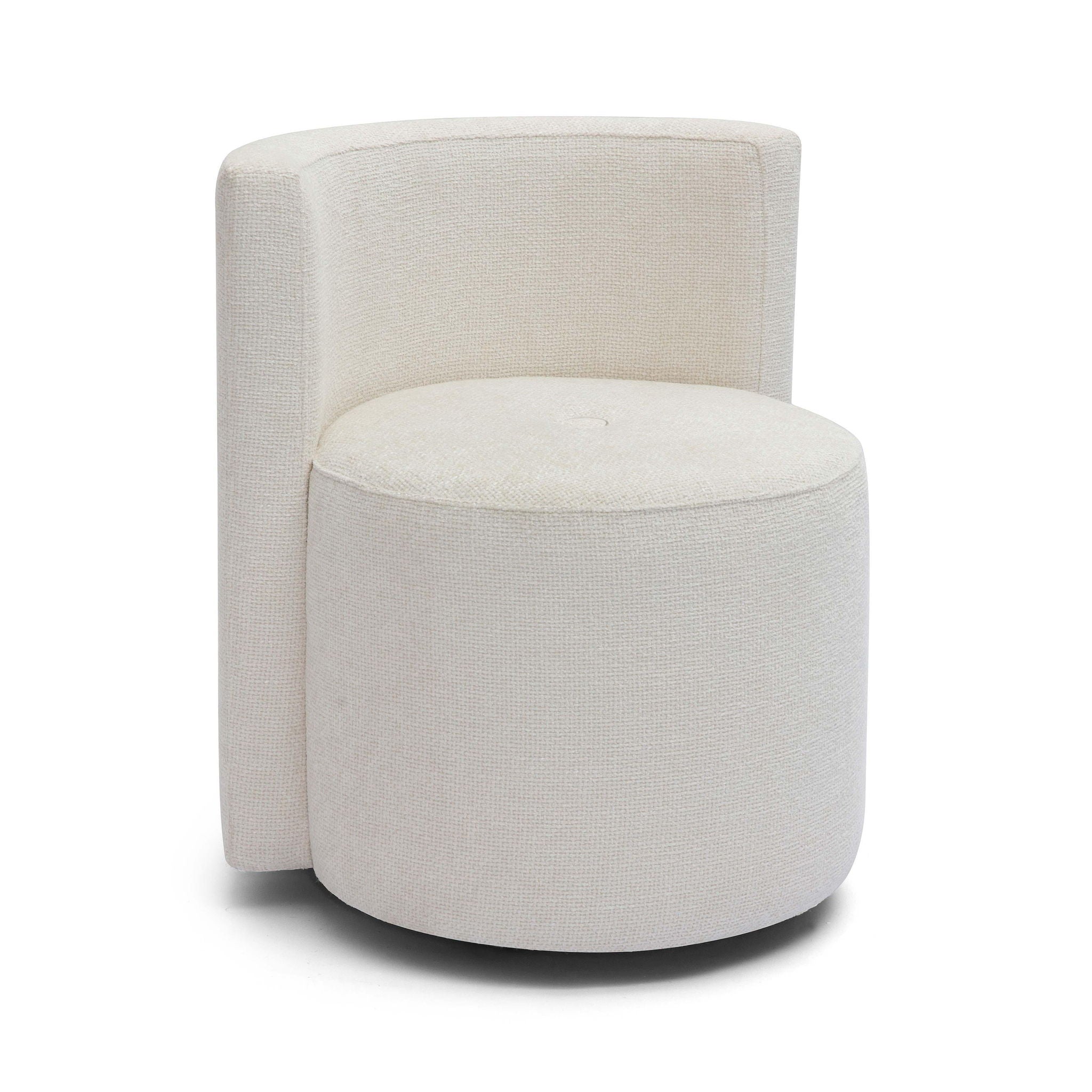 Alyssa - Chenille Rolling Desk Chair - Cream - Urban Living Furniture (Los Angeles, CA)
