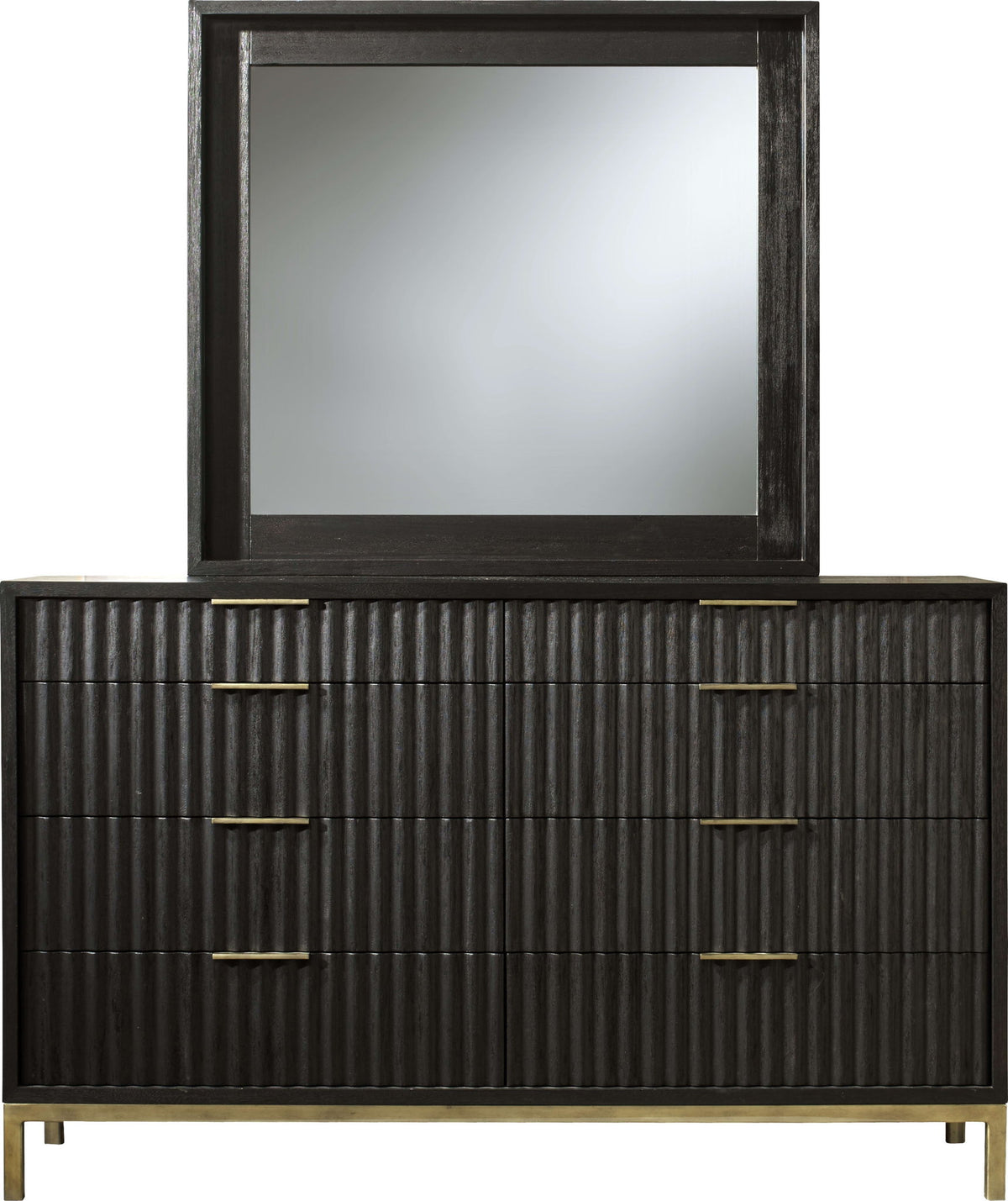 Kentfield - Solid Wood Eight Drawer Dresser - Black Drifted Oak (2024)