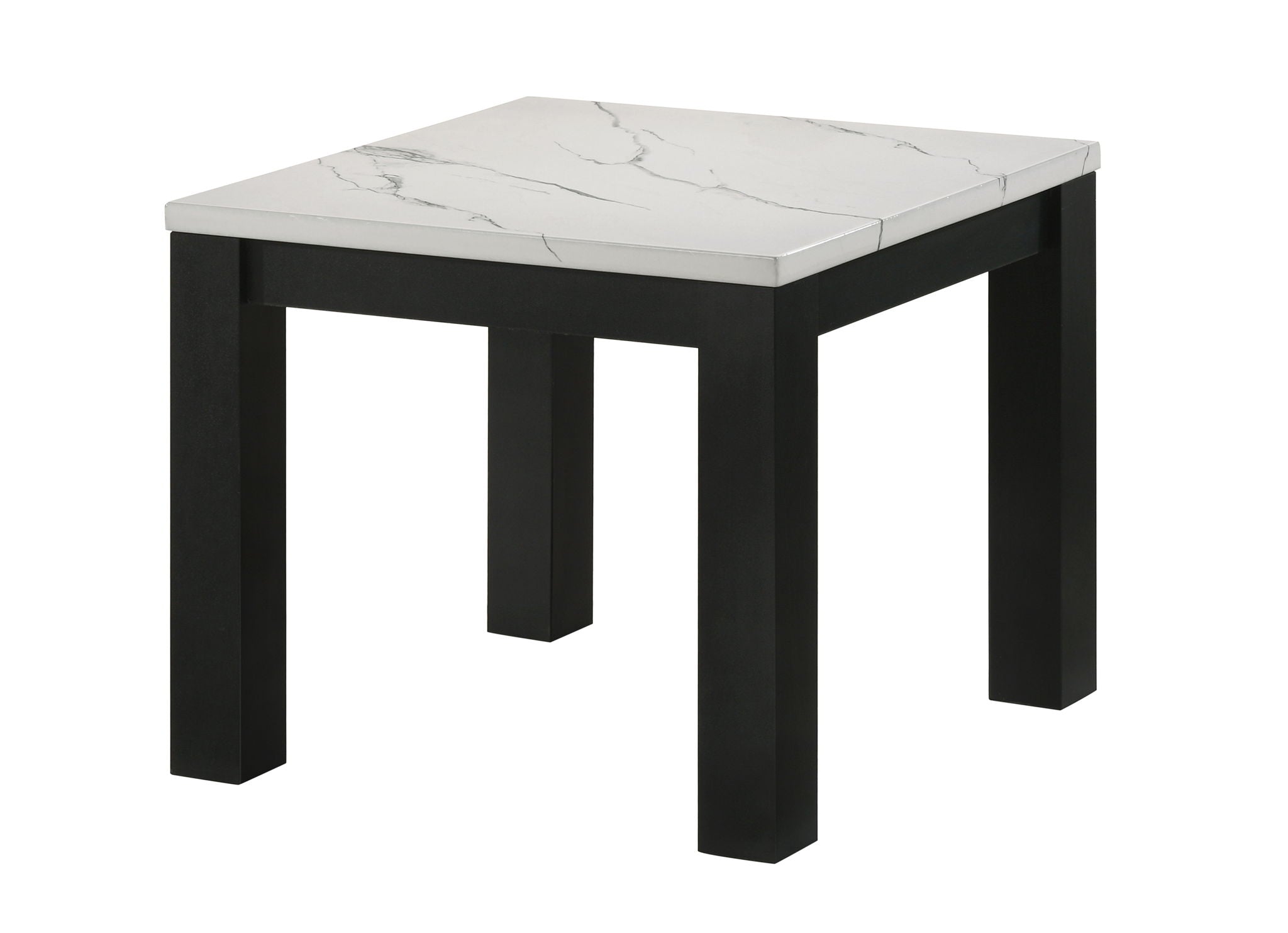 Ivy - 3 Piece Faux Marble White Cocktail Set - White / Black - Urban Living Furniture (Los Angeles, CA)