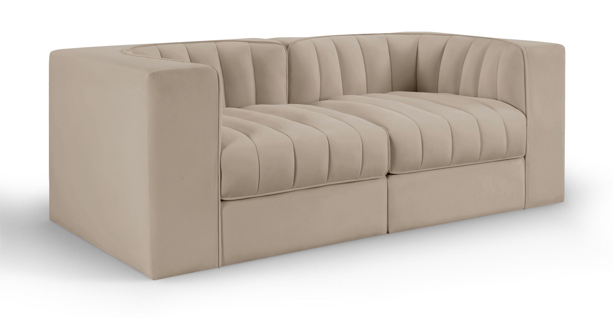 Rummi - Velvet Performance Fabric Upholstered 2 Piece Modular Loveseat - Urban Living Furniture (Los Angeles, CA)