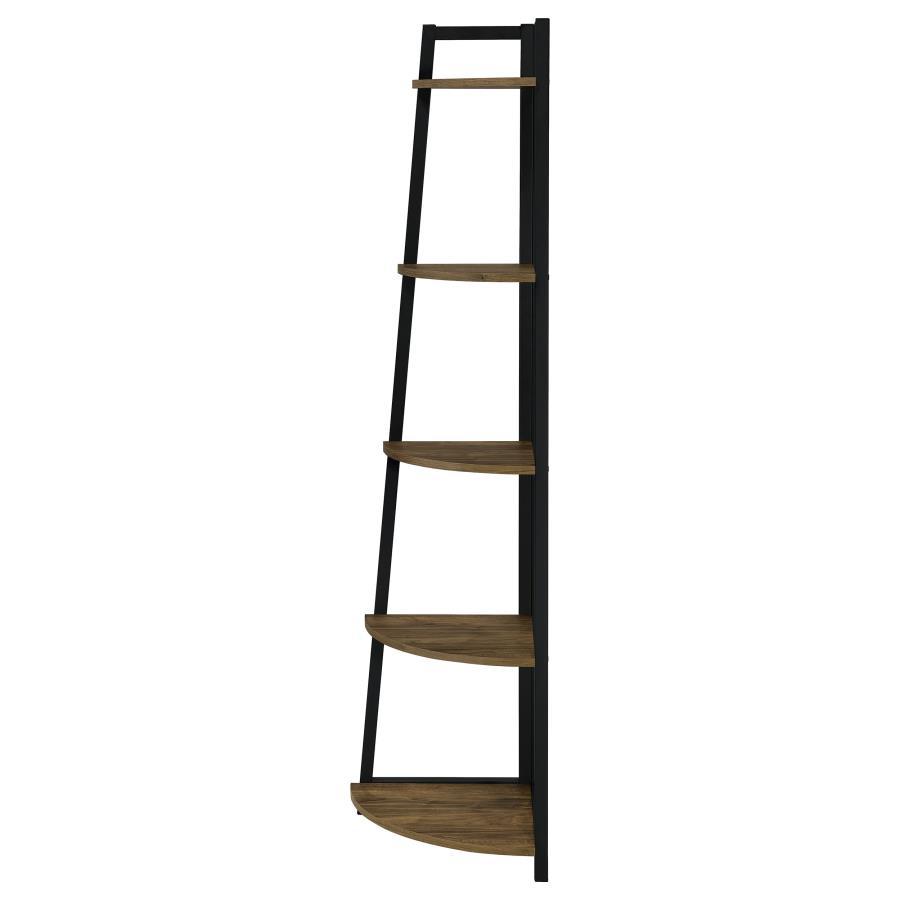 Jacksonville - 5-Shelf Bookshelf - Black And Aged Walnut - Urban Living Furniture (Los Angeles, CA)