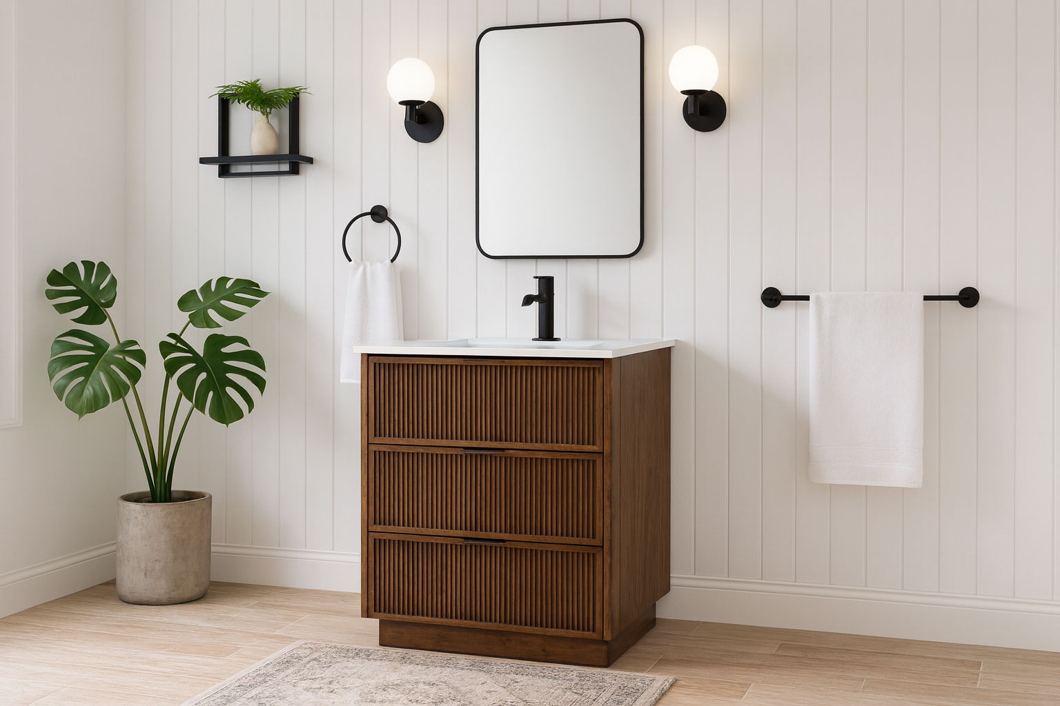 Willard - Engineered Stone And Solid Wood Bathroom Vanity - Urban Living Furniture (Los Angeles, CA)