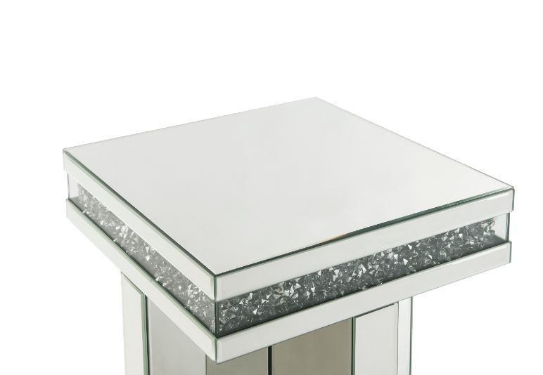 Noralie - 24"H End Table - Mirrored & Faux Diamonds - Urban Living Furniture (Los Angeles, CA)
