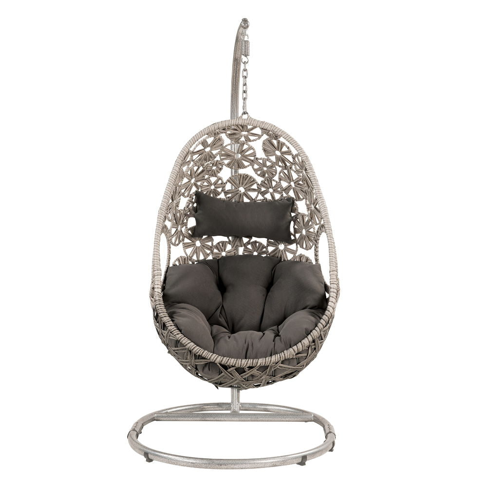 Sigar - Hanging Chair - Light Gray Fabric & Wicker - Urban Living Furniture (Los Angeles, CA)